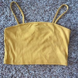 Shein Yellow cropped tank top